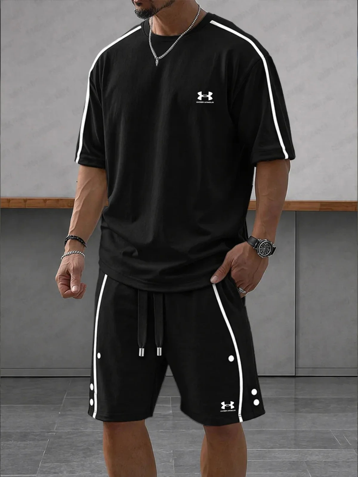 UA-Contrast-Knit Casual Sport Set