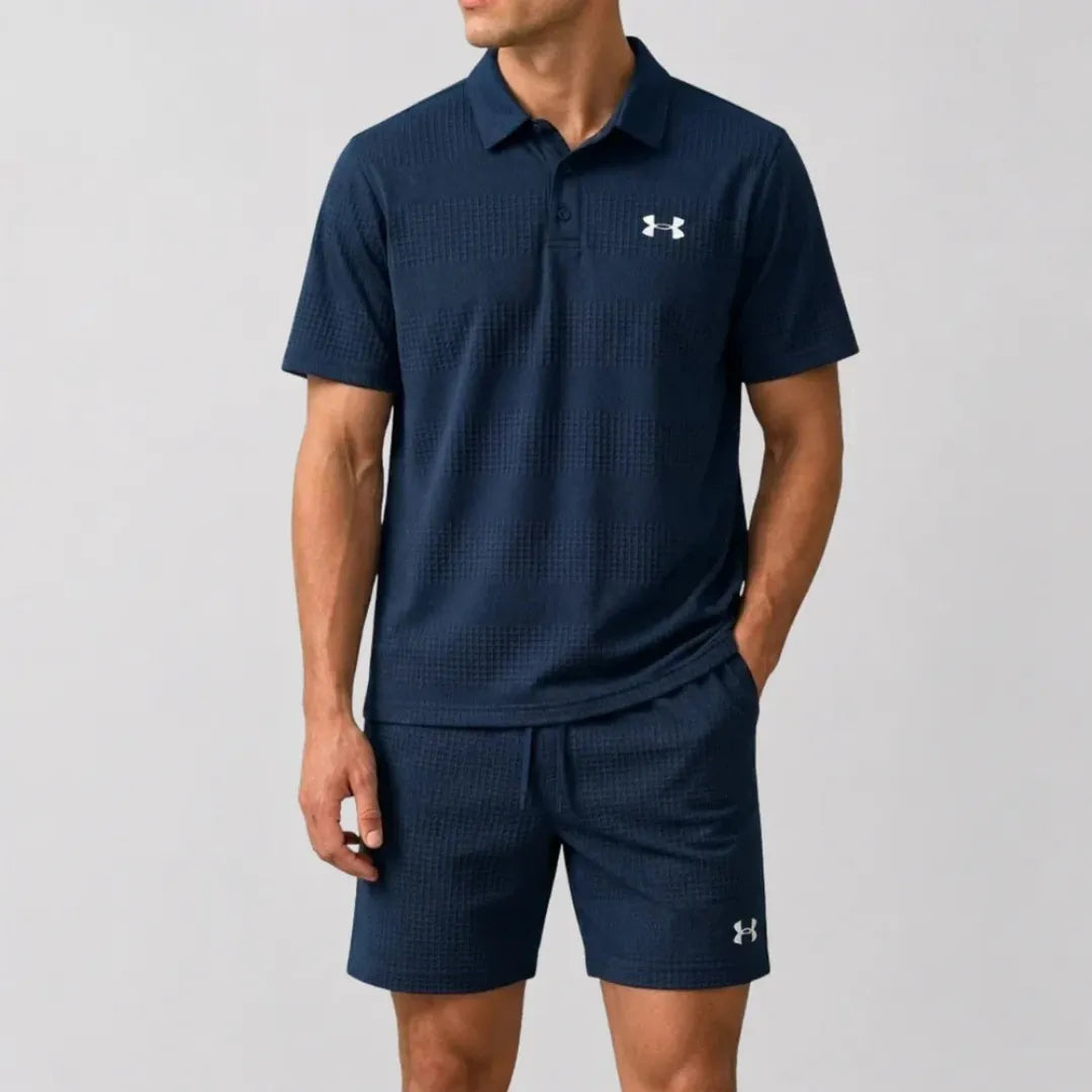 UA-Breathable Polo and Shorts Set