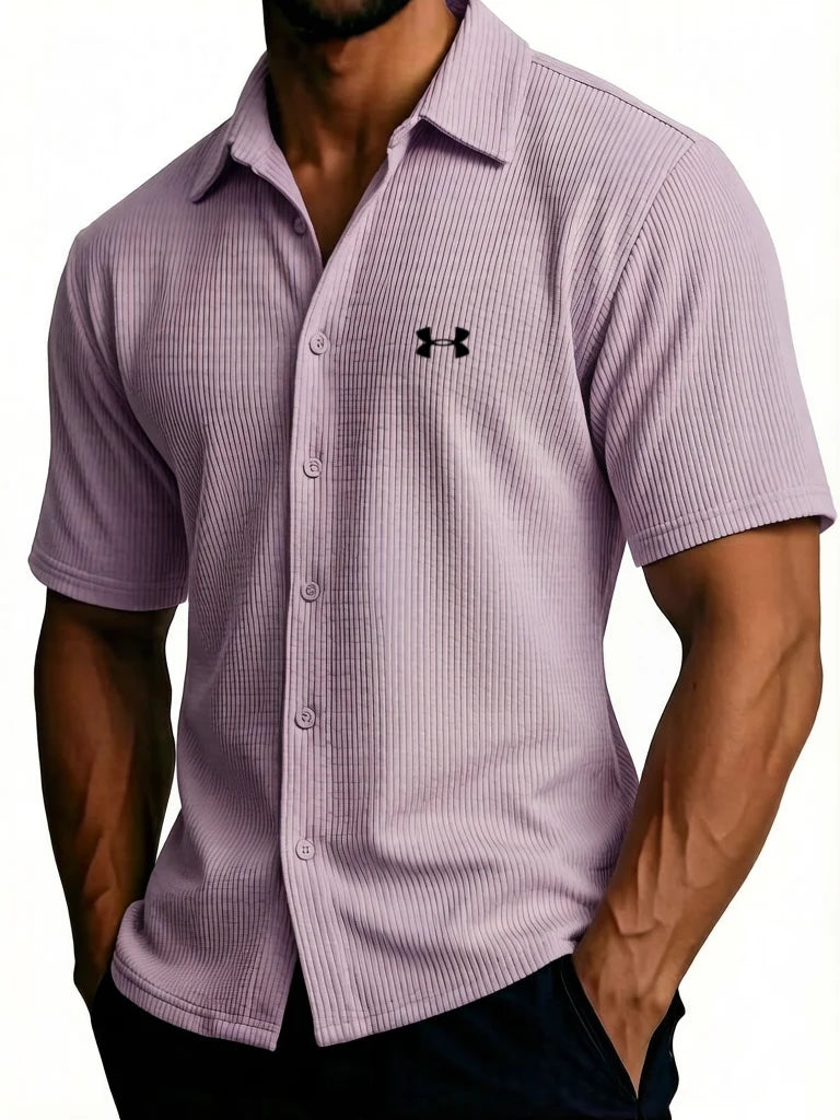 Men's Comfortable Ribbed Cotton Shirt