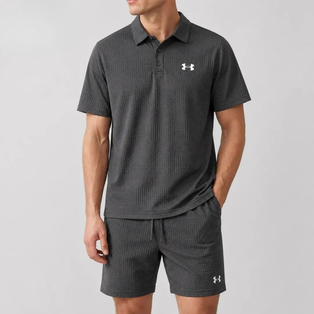 UA-Breathable Polo and Shorts Set