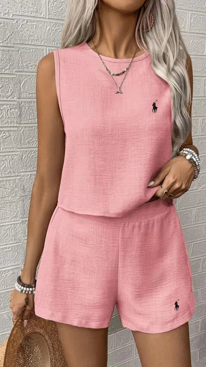 Summer Sleeveless Top and Shorts Set