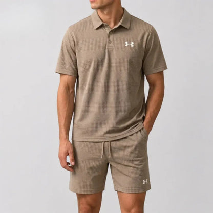 UA-Breathable Polo and Shorts Set