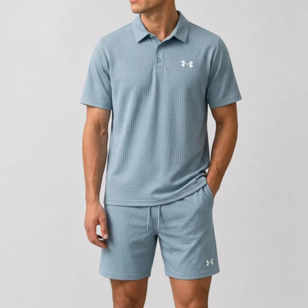 UA-Breathable Polo and Shorts Set