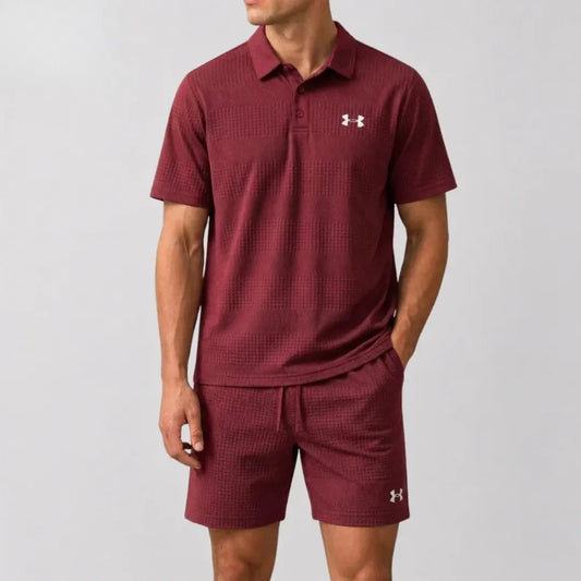 UA-Breathable Polo and Shorts Set