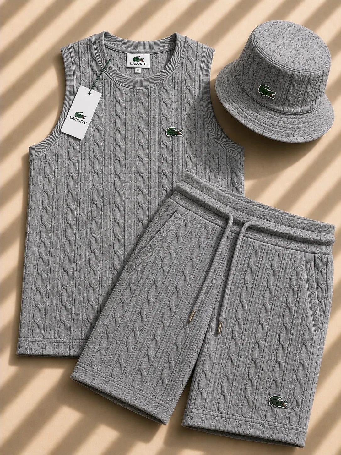Men Soft Knit Vest Co-Ord Set