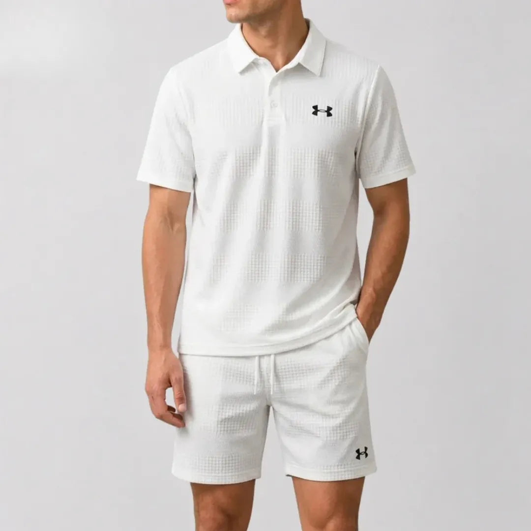 UA-Breathable Polo and Shorts Set