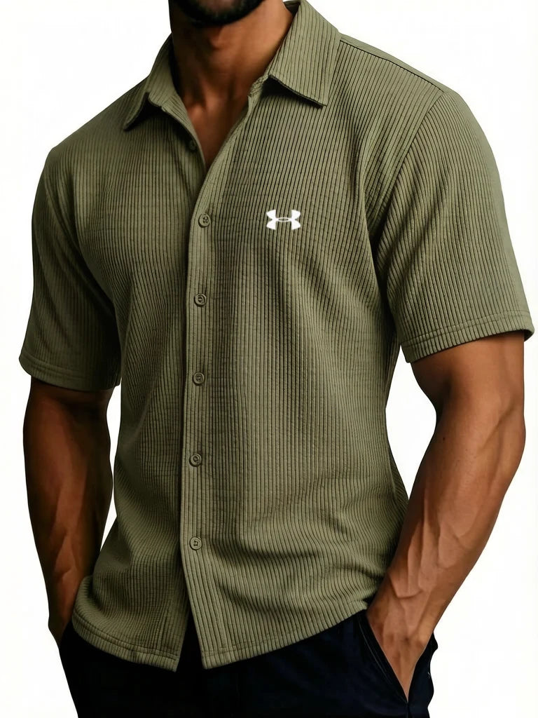 Men's Comfortable Ribbed Cotton Shirt