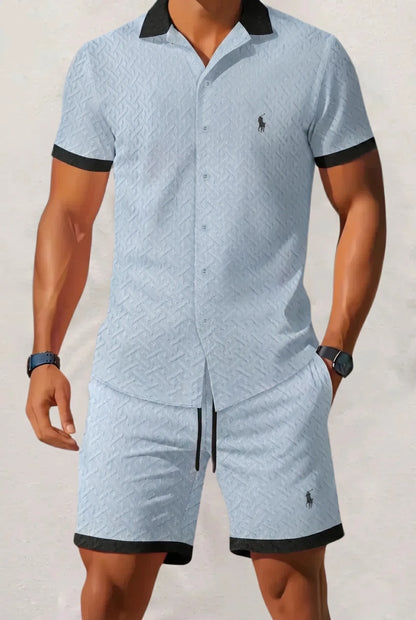 RL-Linen Set with Contrast Collar