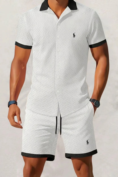RL-Linen Set with Contrast Collar