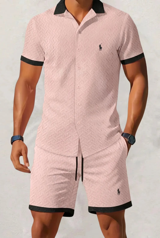 RL-Linen Set with Contrast Collar