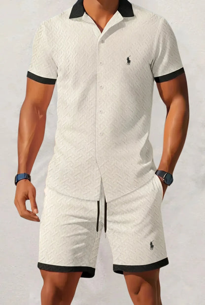 RL-Linen Set with Contrast Collar