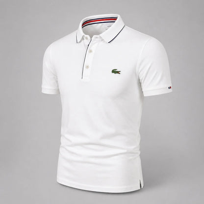 Piqué polo shirt with a classic collar